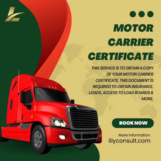 MOTOR CARRIER CERTIFICATE